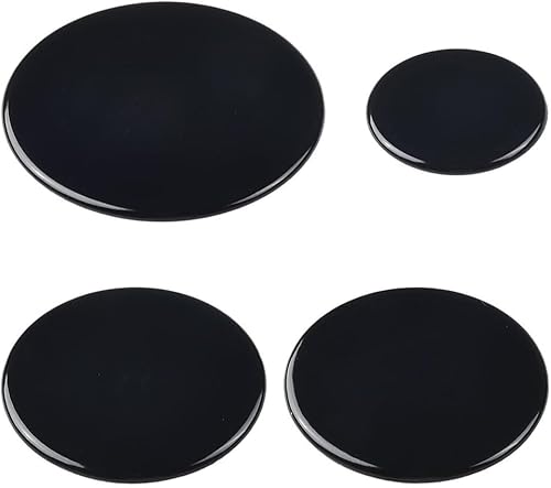 Daaxing 4 Stück Universal-Herd-Gasbrennerkappen, Universal-Herd-/Gasbrennerkappen-Set für Sabaf-Zubehör, 1 kleiner Durchmesser 55 mm, 2 mittlere Durchmesser 75 mm, 1 großer Durchmesser 100 mm (flach)