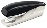 Leitz NeXXt Bürotacker aus Metall, Für 30 Blatt, Ergonomisches Design mit Nachfüllanzeige, Inkl. Heftklammern, Schwarz, 55000095