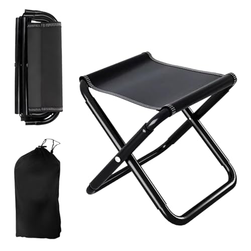 Olgary Faltbarer Campinghocker, Mini Klappstuhl, Klapphocker,Kleiner Aluminium Camping Stuhl mit Tragetasche für Reisen,Angeln,Grillen,Wandern,Gartenarbeit,Strand