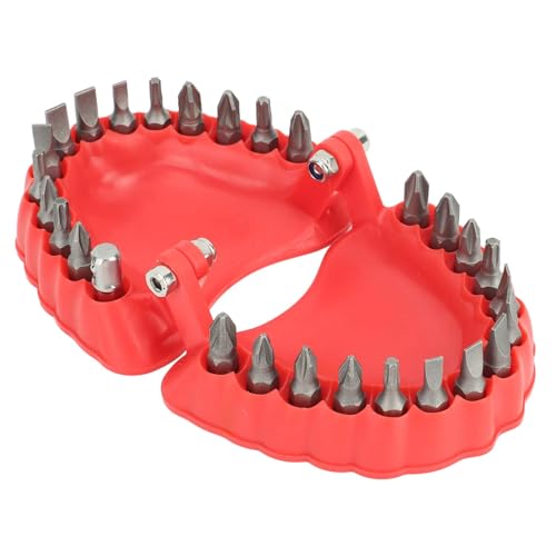 Prothesenbohrer-Halter, Prothesenbohrer-Organizer, Prothesen-Schraubendreher-Organizer, Prothesenbohrer-Halter mit 28 Bits, passend für Schreibtisch-Gadget-Dekoration (Mit Bits)