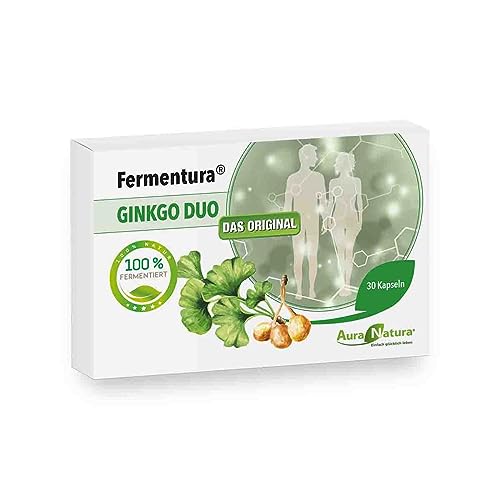 Aura Natura - Fermentura Ginkgo Duo - Fermentierter Extrakt der Ginkgonuss und des Ginkgoblatts - 30 Kapseln