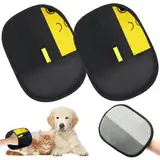 Fellmagnet Handschuh Katzenhaare, 2 Stück Double Sided Grooming Glove, Pet Hair Remover, Handschuh zur Entfernung Tierhaaren, Wiederverwendbare Antistatische Handschuhe Doppelseitige für Katzen Hunde