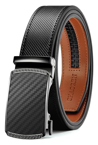 CHAOREN Gürtel Herren, Automatik Ledergürtel Herren Ratsche für Herren Business Anzug, 35mm Gürtel ohne Löcher, Größe Angepasst