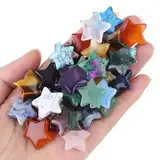 QINJIEJIE 20 Stück Sterne Edelstein Heilsteine Sterne Kristalle Chakra Glücksbringer Edelsteine Stern Glückssteine Dekosteine Klein Reiki Geschenk für Meditation und Dekorationen