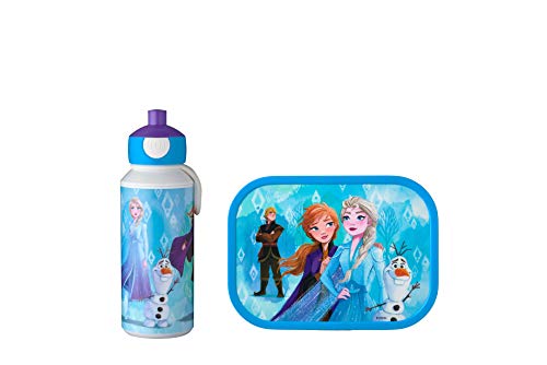 Mepal - Lunch-Set Campus - Lunch-Set für Kinder mit Pop-up Trinkflasche & Lunch Box - Lunch-Set für die Schule oder unterwegs - Spülmaschinenfest & BPA-frei - 400 ml + 750 ml - Frozen 2