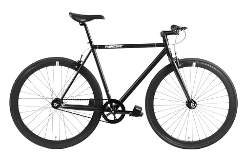 FabricBike Original - Single Speed Fixie Bike, 28 Zoll, Fixed Gear, Singlespeed Fahrrad Retro, Fixie-Räder, Hi-Ten Stahlrahmen, 10,45 kg (Größe M). (Fully Matte Black, L-58cm)