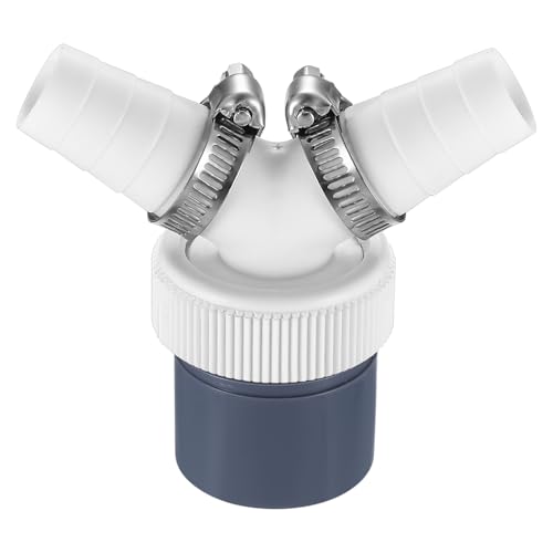 Waschmaschine Abfluss Adapter,Doppelanschluss Abfluss Adapter für Geschirrspüler und Y-Verteiler für Rohr Ø40mm und Eingang Ø18-24mm Waschmaschinenanschluss (Weiß, Zwei Köpfe)