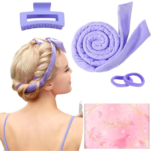 Neu Lockenwickler Locken Ohne Hitze,Heatless Curls Band Samt über Nacht mit Haarnadel Rutschfest DIY Hair Curler no Hea Set Haarband Wave Formers für Mittleres Langes Haar