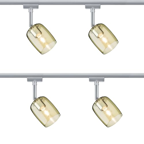 4er Set Paulmann URail Spot Schienensytem Stangensystem 230V Chrom matt inkl. LED Leuchtmittel (95341.04)