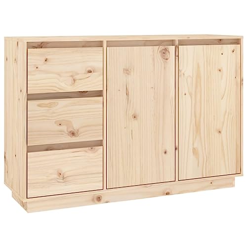 vidaXL Sideboard Kommode Anrichte Mehrzweckschrank Beistellschrank Standschrank Schrank Flurkommode mit Schubladen 111x34x75 cm Massivholz Kiefer