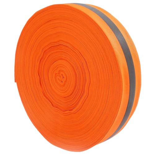Beachvolleyball-Linien 2 Zoll x 328 Fuß, Nylon, leuchtend orange, Volleyball-Begrenzungslinien, reißfeste, reflektierende Warnlinien für Laufbahnen, Ziellinienmarkierungen, Sandvolleyball-Linien