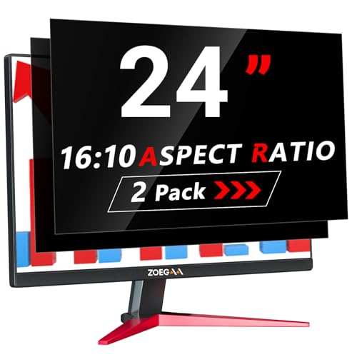 ZOEGAA 2 Stück Blickschutzfilter 24 zoll 16 10 Entwickelt und Produziert Fabrik, Abnehmbar Sichtschutz 24 Zoll Monitor&Anti-Blaulicht Blickschutzfilter für HP Dell Acer Asus Samsung Lenovo