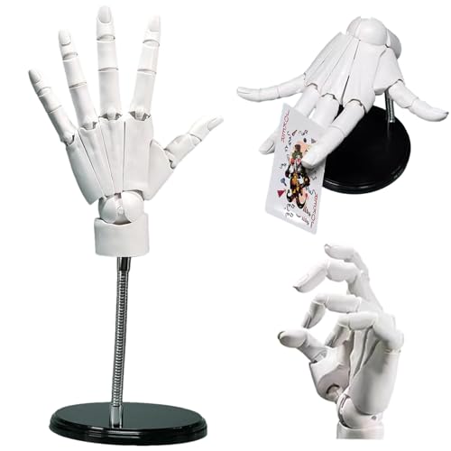 Handmodell, artikulierte Hand 1: 1 8x14 Zoll linke Modell mit beweglichen Gelenk- und Basis -DIY -freundlichen PVC zum Zeichnen, Malerei, Skizzieren, Weiß