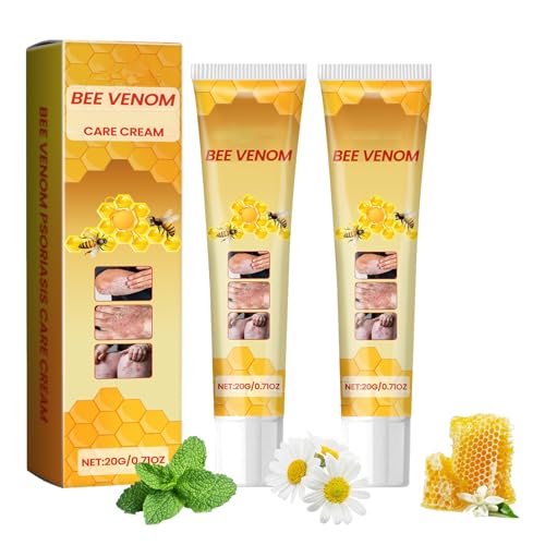 Bee Venom Creme, Bienengiftsalbe, Bienengift Creme, 2PCS Bienengiftcreme für Körper, Bienengift Salbe für Beruhigende, Juckreiz lindern, Trockenheit vermindern und Reduzierung von Trockenheit