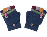 Aiyomimo Herbst und Winter Baby Warme Handschuhe Kind Gestrickte Fäustlinge,3-6 Jahre alt (Dunkelblau)