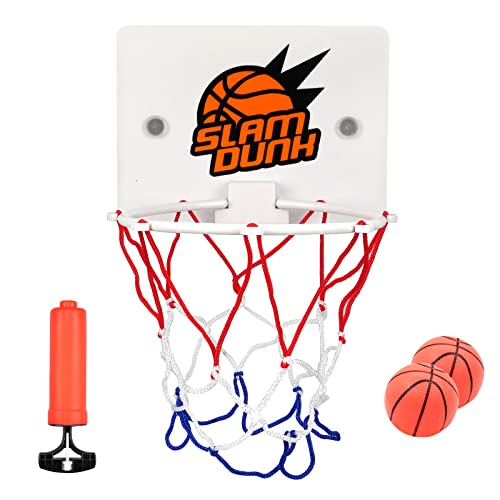 YunBey Mini Basketballkorb, Indoor Basketball Korb mit 2 Stück Bälle und Pumpe, Mini Basketballkorb fürs Zimmer mit Ball für Wohnzimmer, Schlafzimmer, Büro Farbe