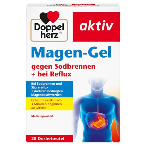 Doppelherz Magen-Gel – Medizinprodukt bei Sodbrennen, Säurereflux + säurebedingten Magenbeschwerden – 20 Portionsbeutel