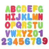 AYNKH 36 Pcs Schaumstoff-Buchstaben und Zahlen für Baby Lernen, abnehmbare pädagogische Bad Alphabet Buchstaben, kreative weiche Kinder Schaumstoff Badespielzeug (Floating Buchstaben A-Z, Zahlen 0-9)