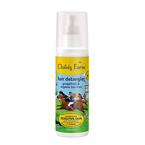 Childs Farm Kinderhaarentwirrer, 125 ml, Grapefruit & Bio-Teebaum, entwirrt und glättet | geeignet für trockene, empfindliche und zu Ekzemen neigende Haut