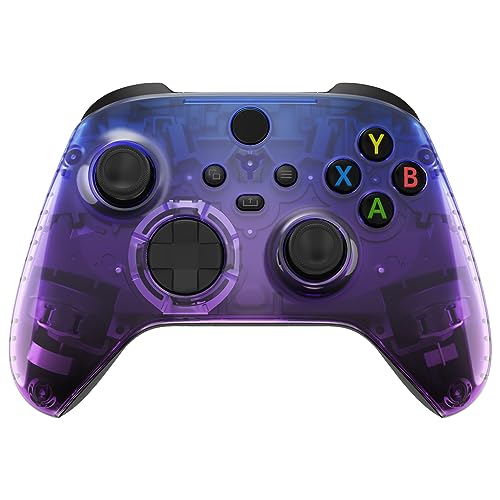 eXtremeRate Front Gehäuse für Xbox Series X&S Controller, DIY-Ersatz Vorderseite Hülle Zubehör Set, Custom Case Shell für Xbox Core Controller Model 1914-Transparent Bluebell Violett(KEIN Gamepad)