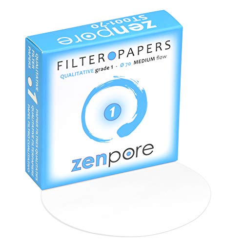 zenpore 7 cm Laborfilterpapier, Qualitative Standardnote 1 - Mittlerer Durchfluss 70 mm (100 Scheiben)