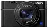 Sony RX100 VII | Premium Bridge-Kamera (1,0-Typ-Sensor, 24-200 mm F2.8-4.5 Zeiss-Objektiv, Autofokus zur Augenverfolgung für Mensch und Tier, 4K-Filmaufnahmen und neigbares Display), Schwarz