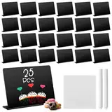 Zeawavsl Mini Kreidetafel Set, 25 Stück Mini Tafeln zum Beschriften, Abwischbar für Nachrichtenschilder, Tischkarten, Partydekoration, Praktisches Zubehör für Events, Hochzeiten, Cafés