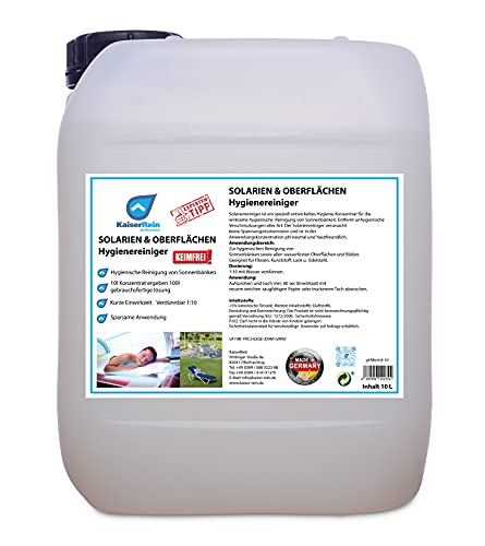 KaiserRein Solarium-Reiniger Solarien-Reiniger, Sonnenbank-Reiniger Hygiene-Reiniger Konzentrat 10 L Kanister