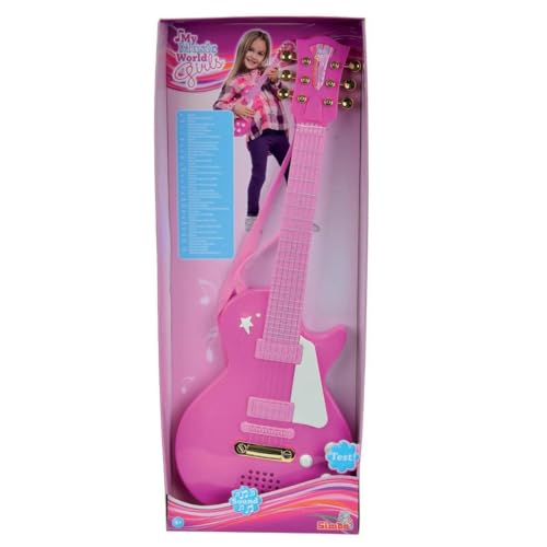 Simba 106830693 - My Music World Girls Rockgitarre, Metallsaiten, Gurt, 56cm, ab 4 Jahre