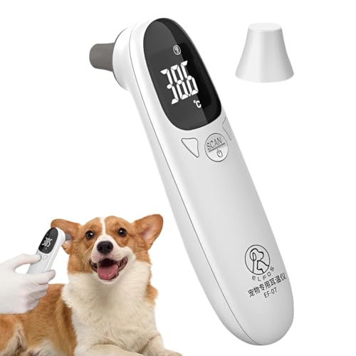 Ohrthermometer für Hunde – Abs Vet Tech Thermometer, Veterinär-Ohrthermometer | Hochpräzises Hunde-Fieberthermometer mit sofortiger Ablesung, designgenaues Fiebererkennungsgerät für Haustiere, Schwein