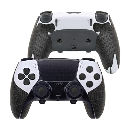 Controller Griff für PS5,Textured Skin Kit, für PS5DualSense/Edge rutschfest, schweißabsorbierend Controller Griffe, Knöpfe (Normal-Obsidian-Schwarz, PS5Edge)