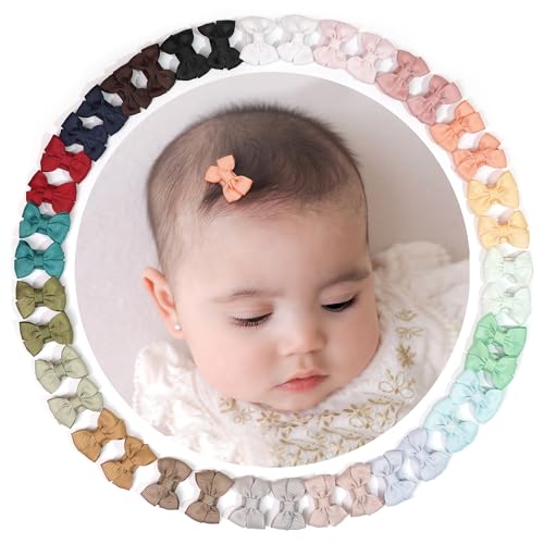 MiDoDo Baby Mädchen Haarschleifen 40 Stück 20 Farben Babybügen Haarstifte Kleine 1,37" Haarbögen Alligator Clips für Mädchen Säuglinge Kleinkinder