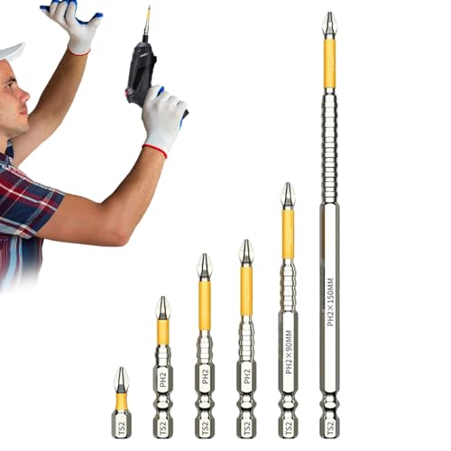 Magnetische Schraubendreher-Bits | 6er-Set K5 rutschfeste Schraubendreher-Bits - Bohrzubehör Für Drehentfernung, Austausch, Elektrosysteme, Garagenbau Und Elektriker