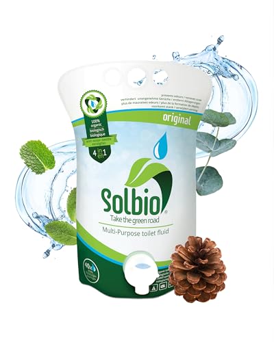 Solbio Original Sanitärflüssigkeit für Campingtoilette 1,6l 100% Bio & Vegan - Biologisch abbaubarer Sanitärzusatz mit Duft von Eukalyptus, Kiefer und Minze