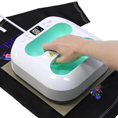 Mefine Transferpresse Plotter 22.8cmx22.8cm/9"x9" Heizpresse Tragbare T-Shirt Plotter Maschine con Zeitmesser, Schnelles Aufheizen&Automatische Abschaltung DIY Buigelpresse fur Kleidung und Taschen