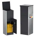 Ondis24 Korona Paketbox XL Postbox für Pakete, Päckchen, Warensendungen und Briefe mit Paketsafe, galvanisiert, mit Gasdruckfedern (118 cm, Grau) (Edelstahlwangen)