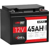 LANGZEIT Akku 12V 45Ah Gel Blei-Akku Profi Blei-Batterie Solar Boot Elektromobil Rollstuhl ersetzt LC-P1238APG LC-X1238APG LC-X1238APG 38Ah 40Ah