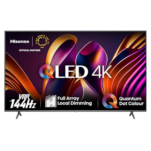 Hisense 55E7NQ Pro 139 cm (55 Zoll) Fernseher, 4K UHD, QLED, Smart TV, Total HDR, Dolby Vision IQ Atmos, 144Hz (VRR), HDMI 2.1, Game Mode PRO, Triple Tuner, Alexa Built-In, Dunkelgrau, [2024]