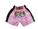 Generisch Rosa Schwarz Größe S Sportliche Junior Short für Muay Thai Boxen - Ideale Kickboxen Hose für Jungen und Mädchen (Kinder)- Perfekt für Gym, Sport und Fitness