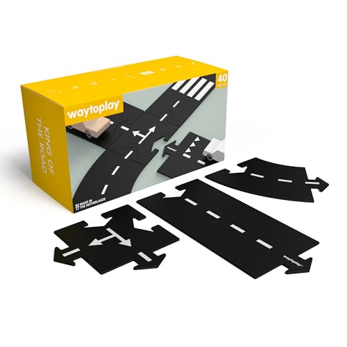 Waytoplay King of The Road - Die Flexible Spielzeugstraße, 40 st. Spielen Sie mit Ihren Autos drinnen und draußen. Hergestellt in den Niederlanden