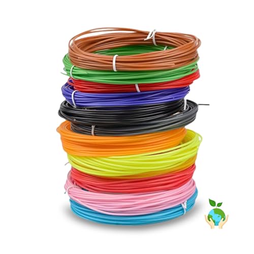 KinderPlatz® 1.75mm PLA-Filament-Set für 3D-Stifte, 50m Gesamt - 10 lebhafte Farben, je 5m, Universelle Kompatibilität mit Standard-3D-Stiften