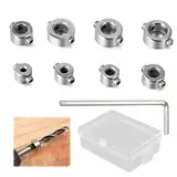 8PCS Tiefenanschlagringe Set, Bohrtiefenbegrenzer Begrenzen Sie Die Tiefe Des Bohrers, 3-10mm Präzise Bohrtiefe Kontrolle, Positionierer Ring Set für Bohrer, Locator Tiefenbegrenzer Dübeln