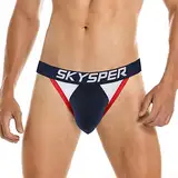 SKYSPER Herren Jock Strap Athletic Supporter For Men Sexy Jockstrap Male Unterwäsche, SG50-dunkelblau, XX-Large