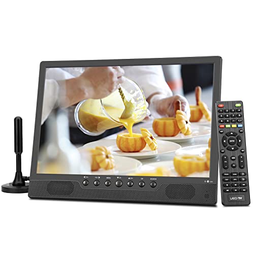 KCR 14.0 Zoll digitaler DVB-T2 tragbarer Fernseher, Freeview, wiederaufladbarer Akku, USB-Anschluss, Kopfhöreranschluss, Fernbedienung, AV-Eingang, HDMI-Eingang