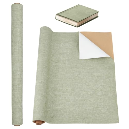 OLYCRAFT 100x43cm Dunkles Meer Grün Buchtuch Bucheinbandtuch Selbstklebendes Buchcover Buchleinen Stoffoberfläche mit Papier hinterlegtes Buch Tuch DIY Buch Schutzhülle für Bucheinband Scrapbooking