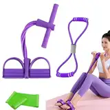 XoeLLe Expander Fitness mit Rückentrainer und Fitnessbänder, Bauchtrainer, Sportgeräte Zuhause, 6 Tubes Gummi Elastische Zugseil, Fitness Zugband zum Trainieren von Taille Beinen Bauch