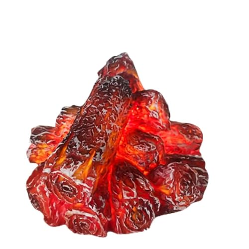 Garosa LED-Simulations-Holzkohle-Flammenlampe, Batteriebetrieben, Elektrische Gefälschte Lagerfeuerlampe, Flammenloses Nachtlicht für Wohnkultur, Weihnachtsschmuck