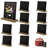 10 Pcs Mini Kreidetafeln mit Ständer, 13 * 15cm Holz Kreidetafel Klein, Mini Tafeln Zum Beschriften Tischaufsteller, Kreidetafel klein Set Als Platzkarte Preisschilder für Hochzeit Buffet Geburtstag