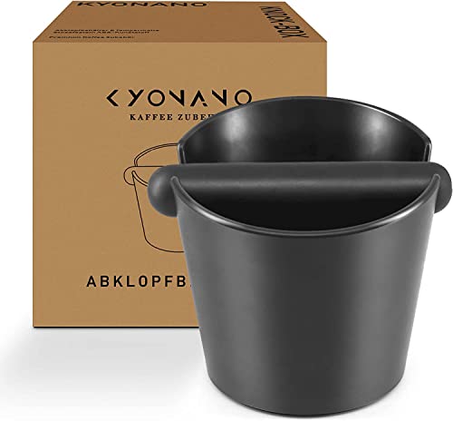 KYONANO Abklopfbehälter für Siebträger Kaffeesatz Abschlagbehälter Knock Box Espresso Klopfbox mit Abnehmbarer Klopfstange Espresso Abklopfbehälter für dein Barista Zubehör