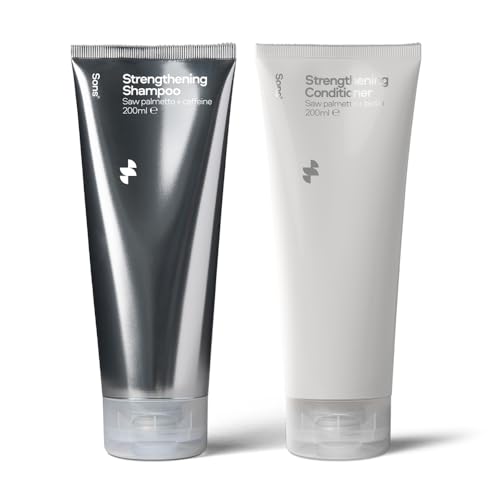 Sons Stärkendes Shampoo & Spülung für Männer, DHT blockierende Formel zur Förderung des Haarwachstums, enthält Sägepalme, bei Haarausfall und Ausdünnung - 1 Monat